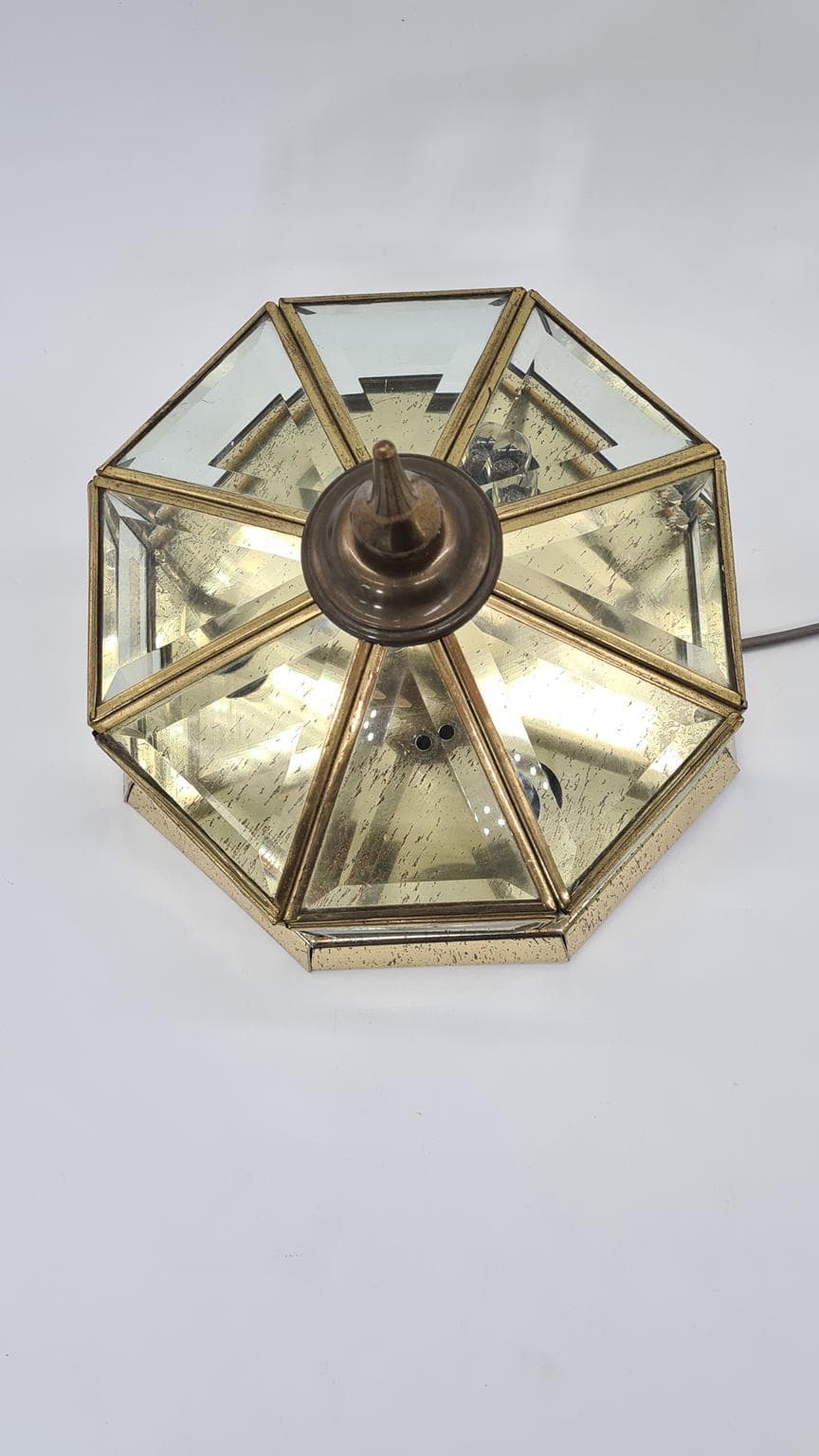 Lampa sufitowa, plafon LUMINAIRE w stylu Hollywood Regency z fazowanego szkła, lata 90 - 182004