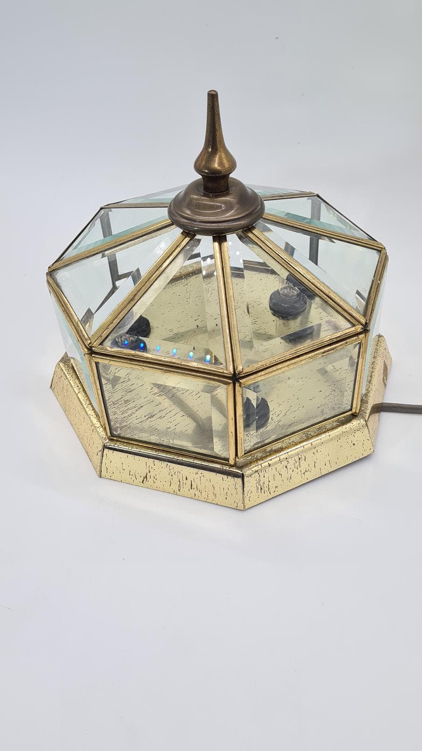 Lampa sufitowa, plafon LUMINAIRE w stylu Hollywood Regency z fazowanego szkła, lata 90 - 182005