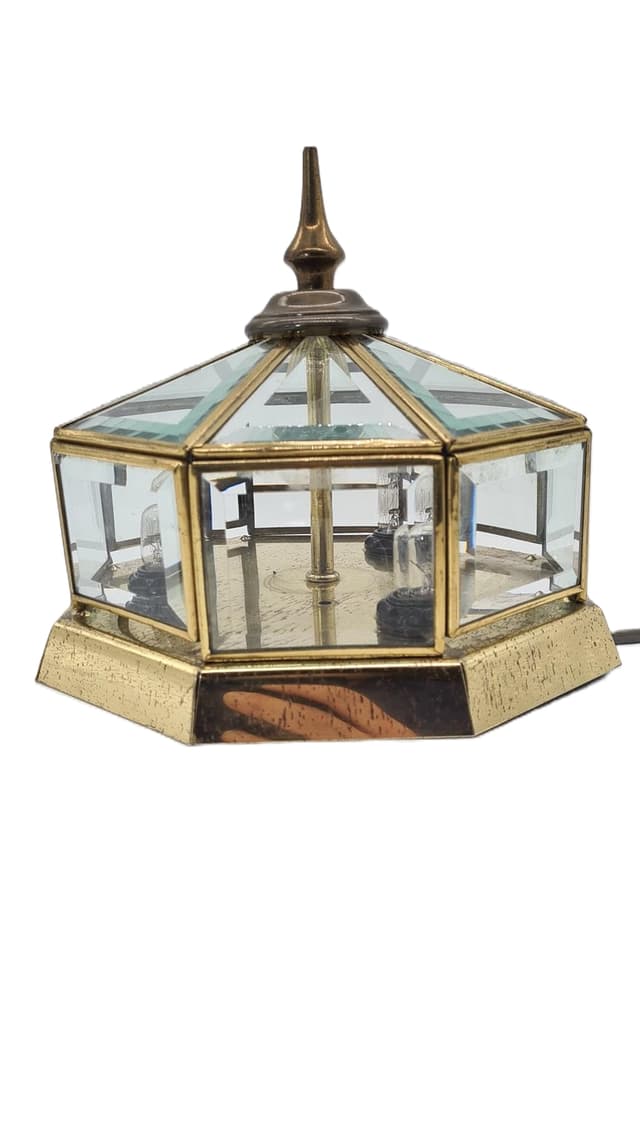 Lampa sufitowa, plafon LUMINAIRE w stylu Hollywood Regency z fazowanego szkła, lata 90 - WYMIARY