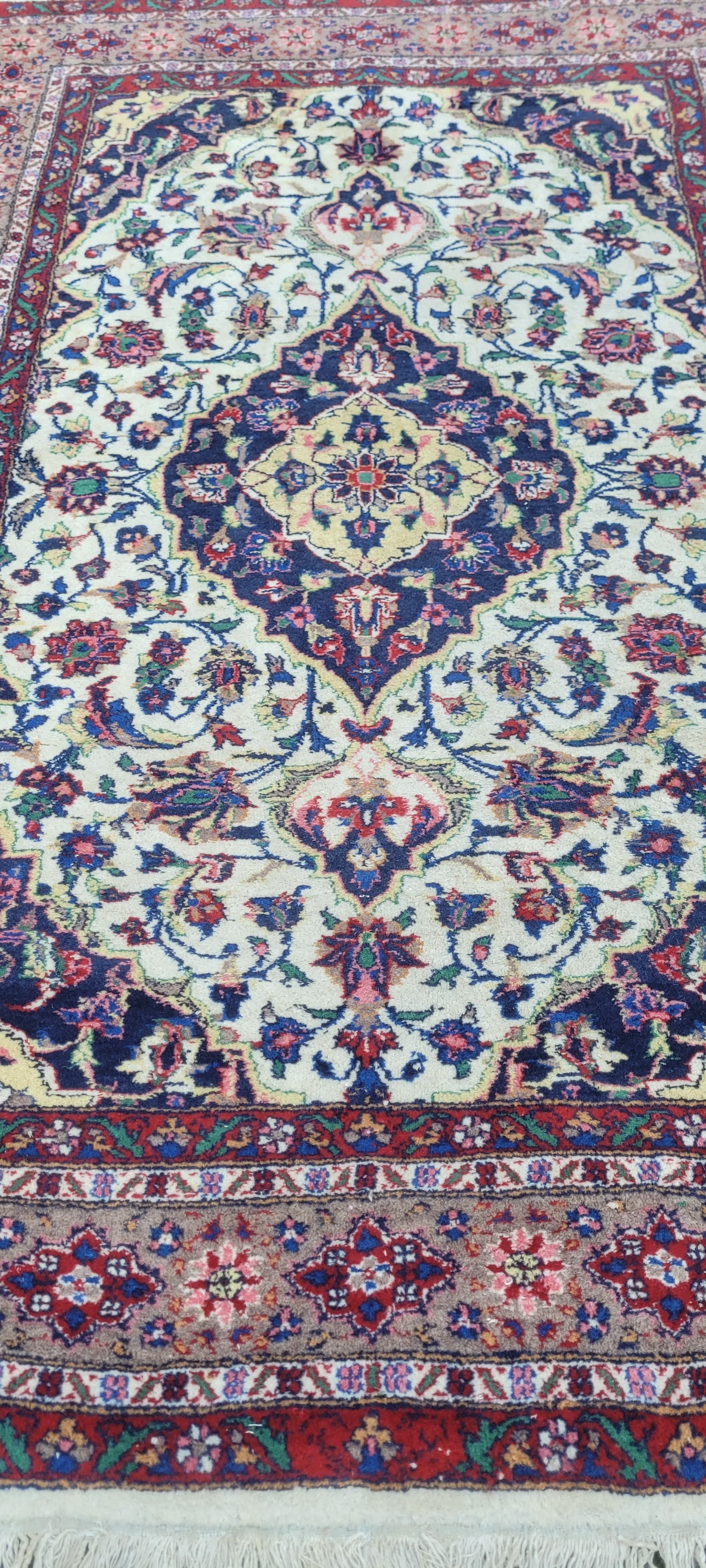 Dywan Ghom 193x128 cm, multikolor, wełna, Pakistan, lata 90. - 182146