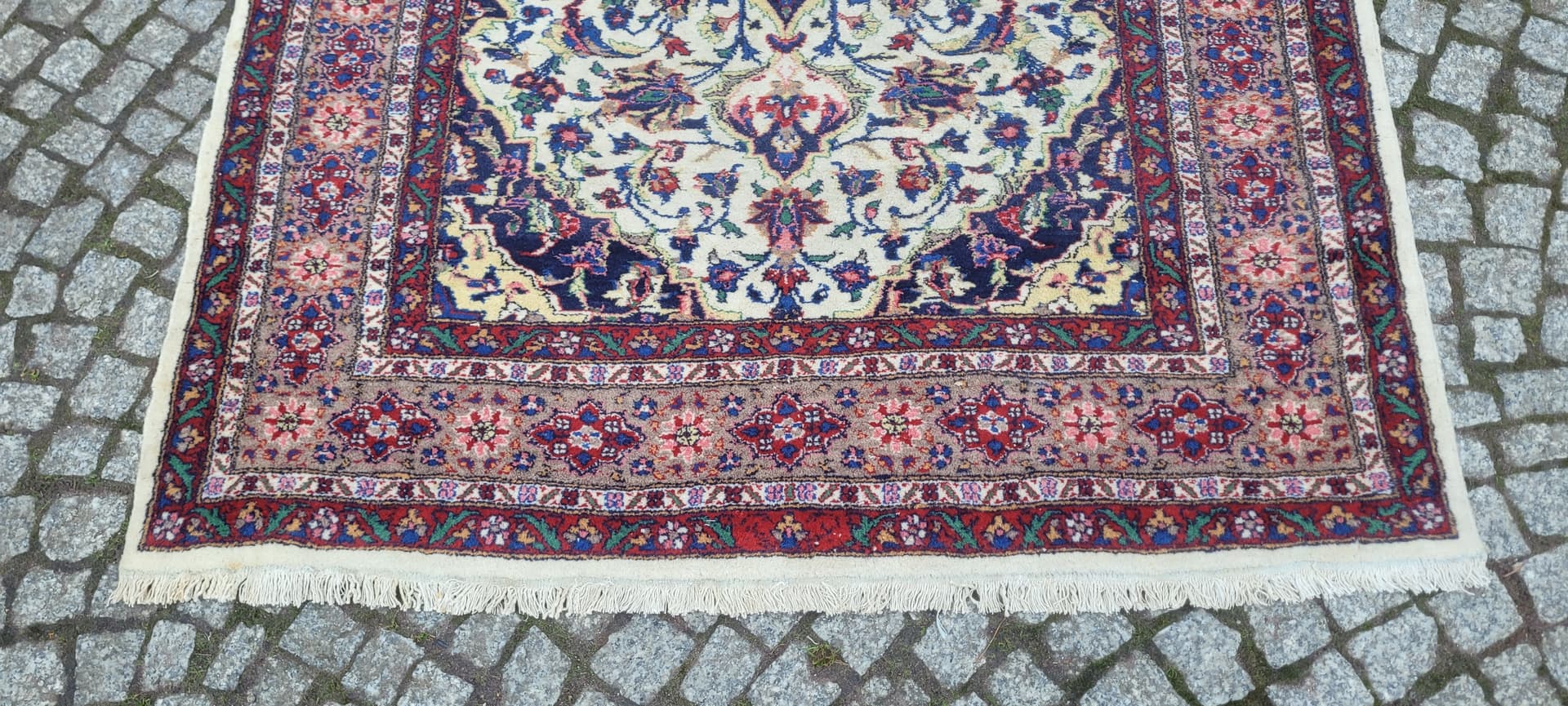 Dywan Ghom 193x128 cm, multikolor, wełna, Pakistan, lata 90. - 182147