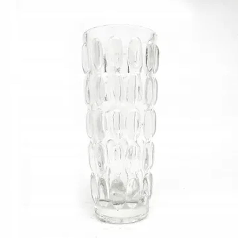 Fasolki vase, transparent pressed glass, HSG Ząbkowice, Poland, 1970s.