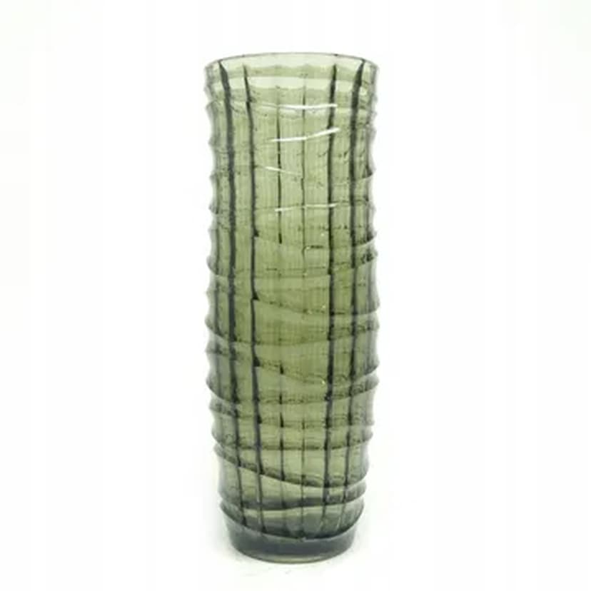 Baleron vase Modernism, transparent glass, HSG Ząbkowice, Poland, 1970s.