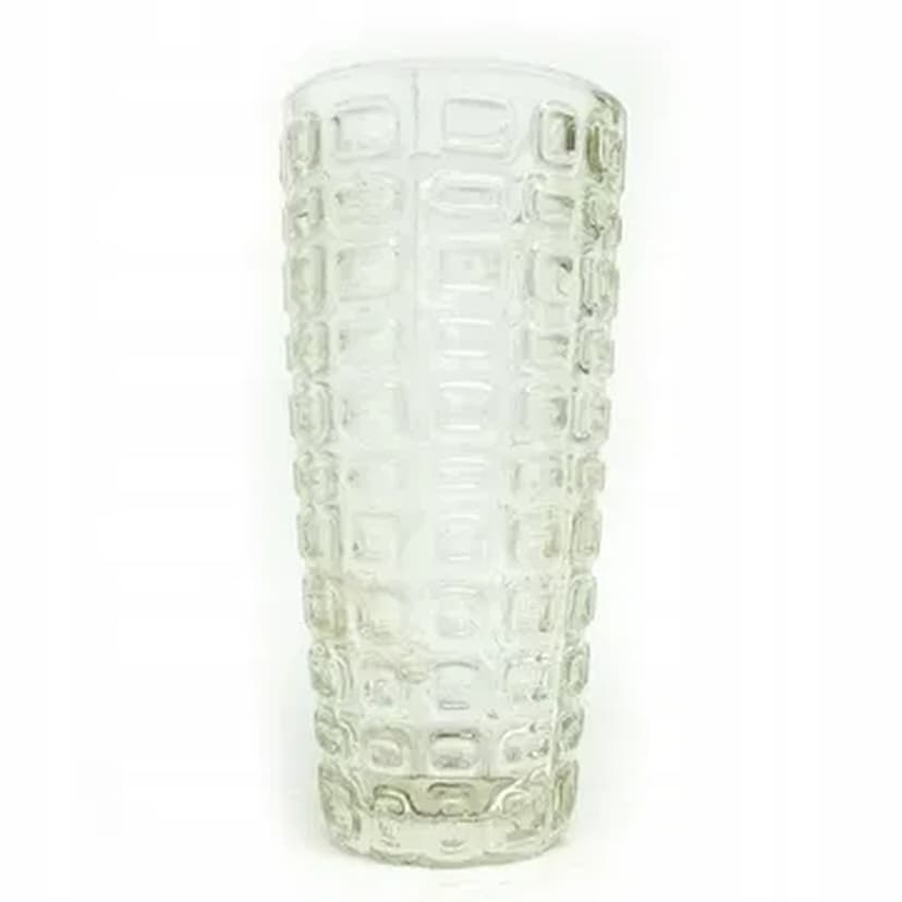 Vulkany vase, mid-century modern, olive soda glass, by J.S. Drost, Poland, 1970s.