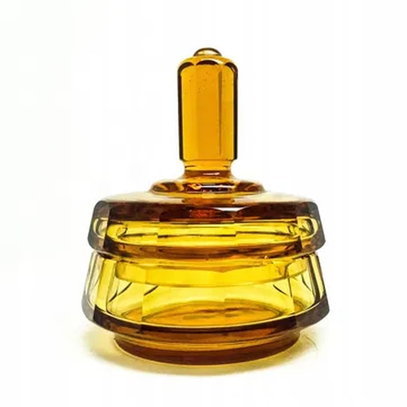 Art Deco bonbonniere, crystal, Moser, Czechoslovakia, 1930s.