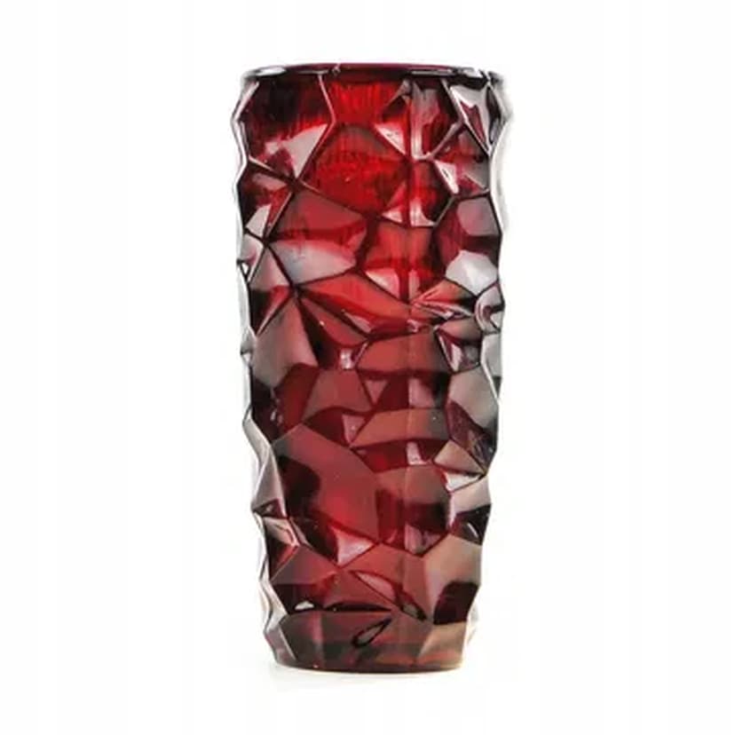 Okulus vase, Mid-century modern, transparent glass, Ząbkowice, Poland, 1970s.