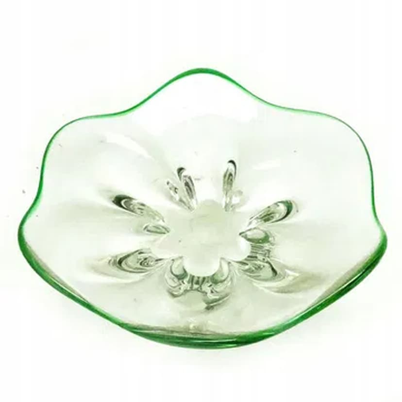 Mid-century modern centerpiece, glass, Czechoslovakia, 1950s.