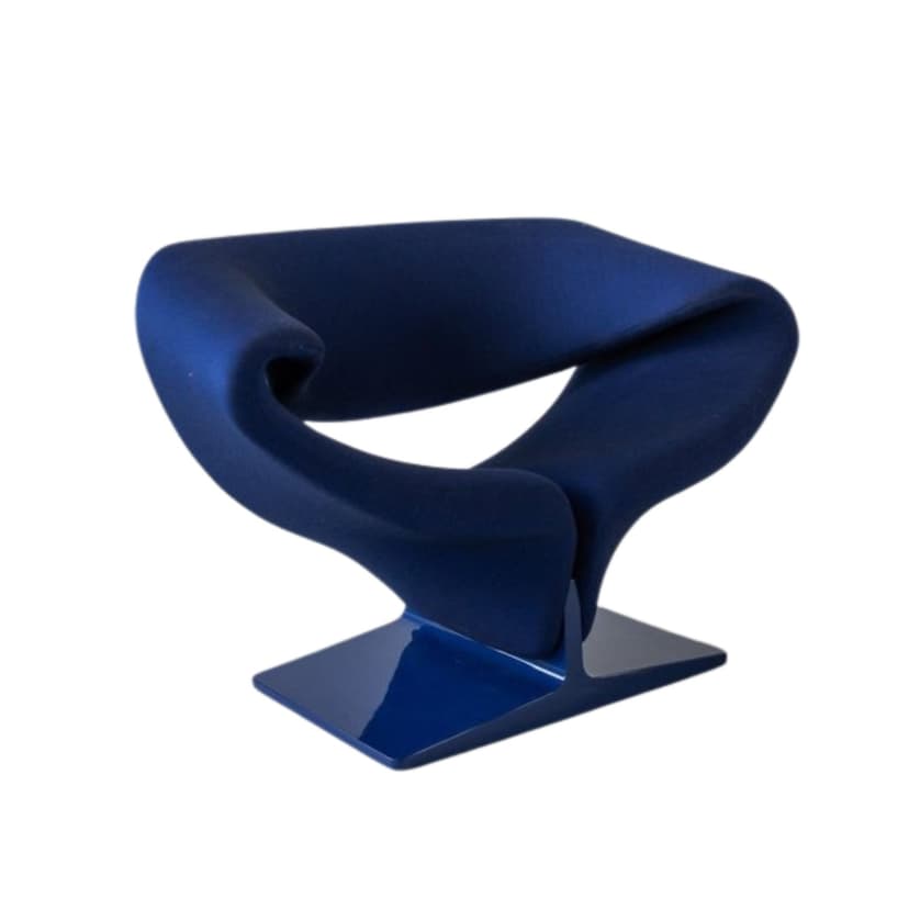 Fotel Blue Ribbon, niebieski, tkanina, 1966