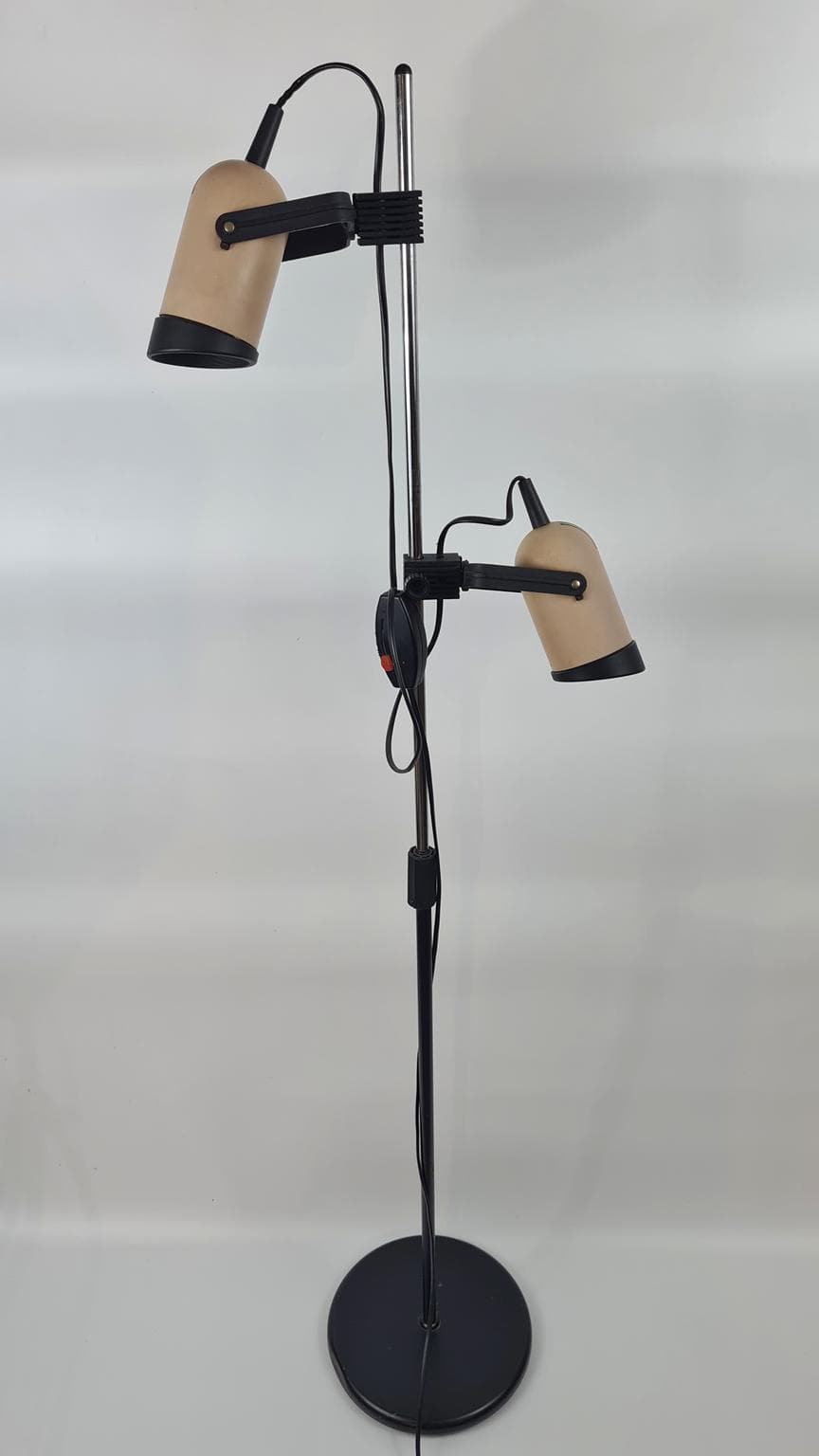 Lampa podłogowa vintage | 2 regulowane reflektory | chrom | lata 70/80 - 185730