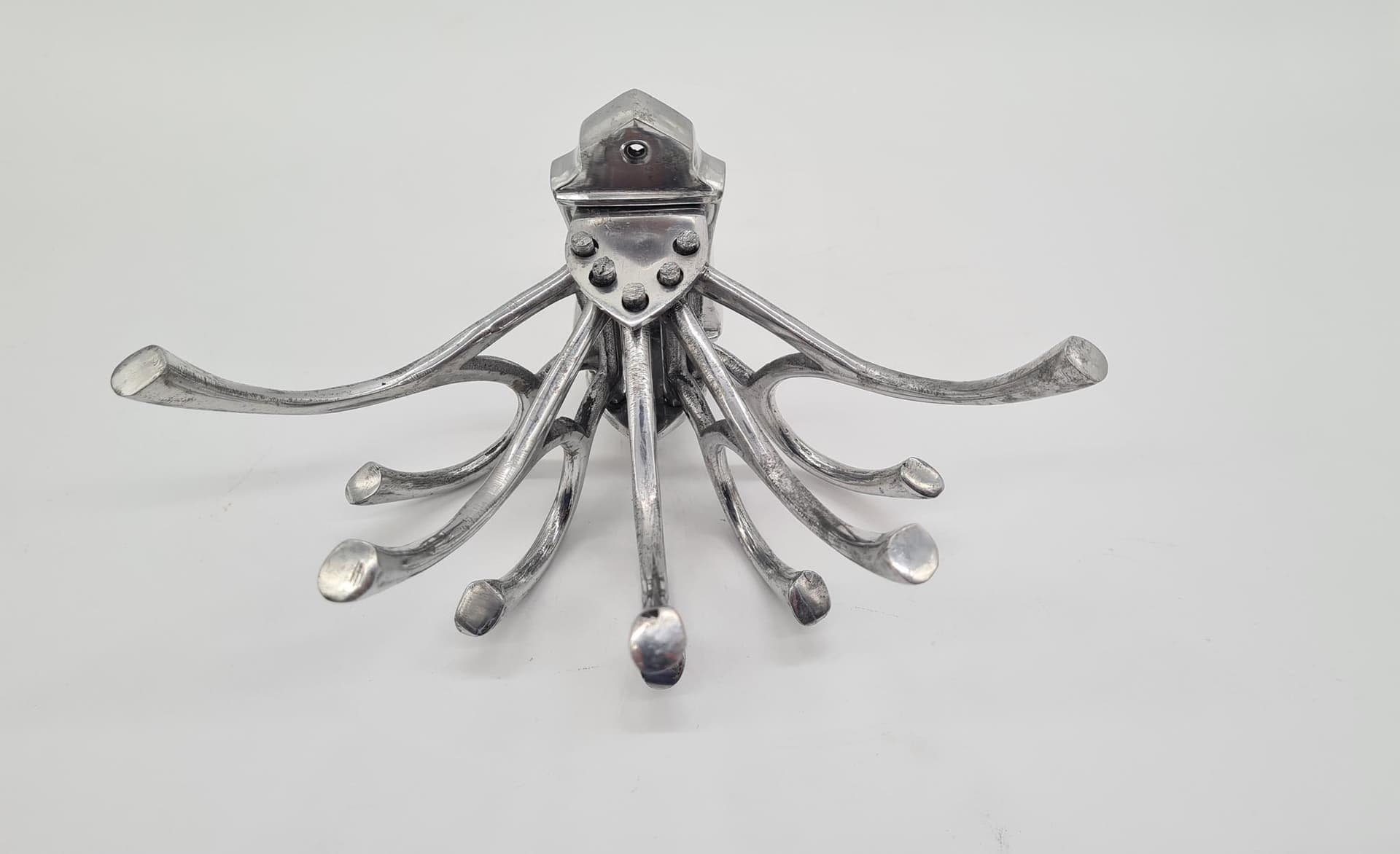 Vintage wieszak ścienny z aluminium | regulowane ramiona | styl industrial / mid-century - 185825