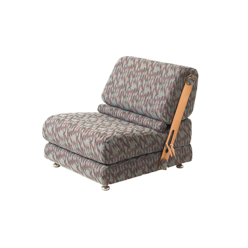 Fotel modułowy rozkładany, multikolor, tkanina, Czechosłowacja, lata 70.