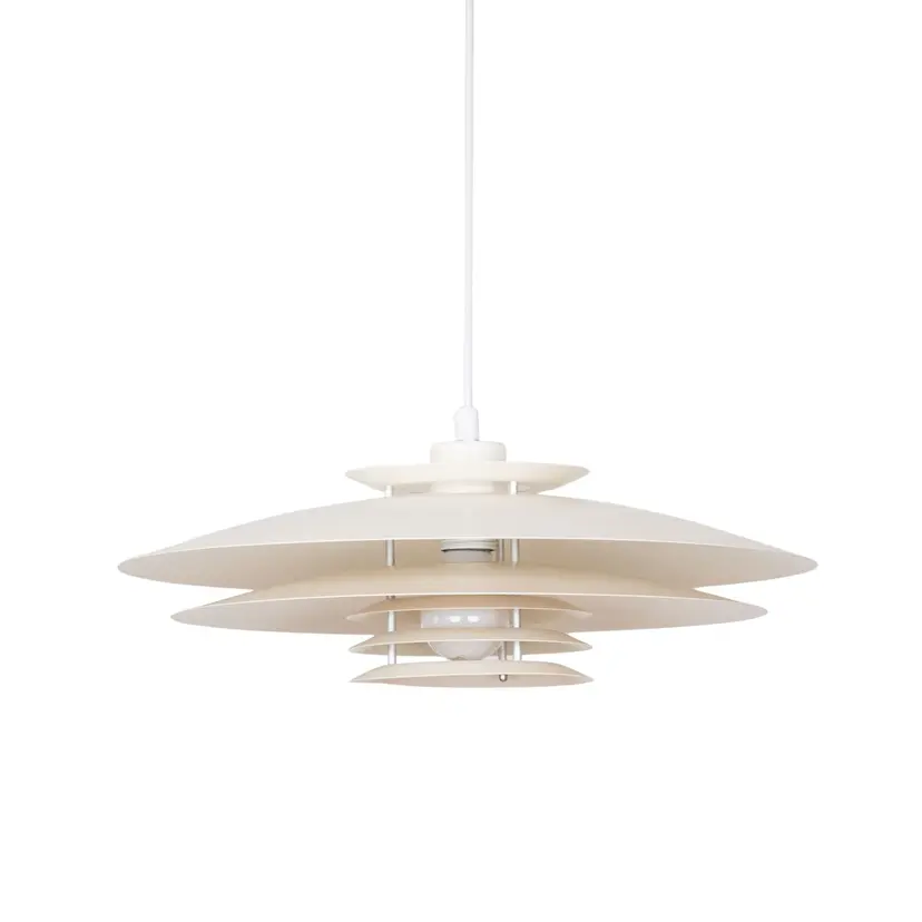 Pendant lamp, white aluminium, by B. Nordsted, Denmark, 1980s.