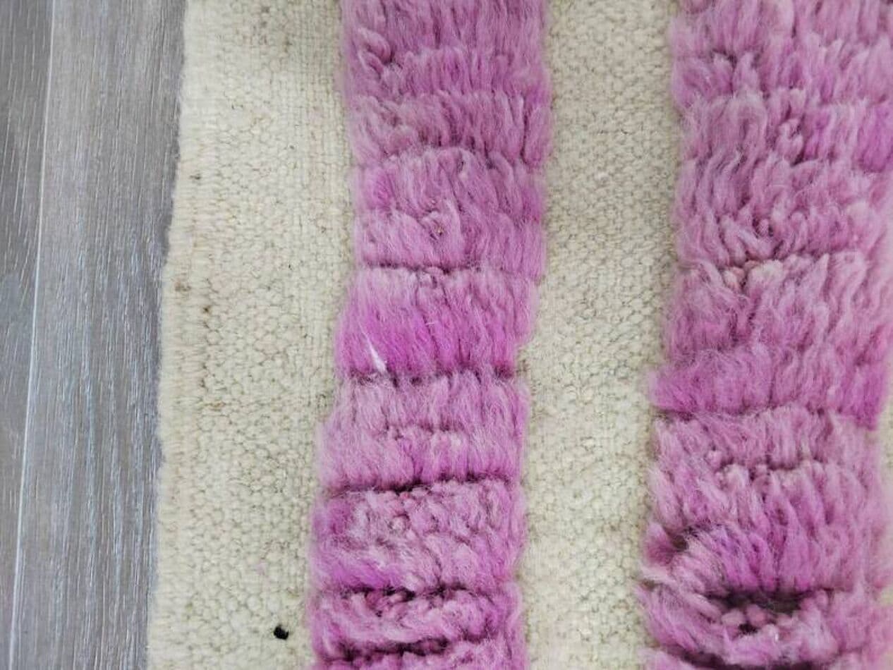 Handwoven rug 100x200 cm, wool, violet, beige, Morocco - 199864