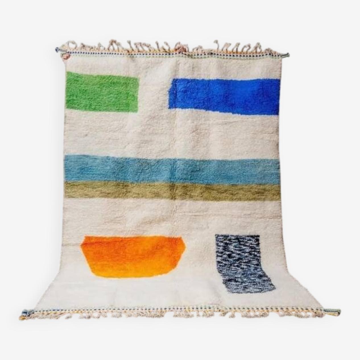 Handwoven rug 200x300 cm, wool, multicolour, Morocco - 199840