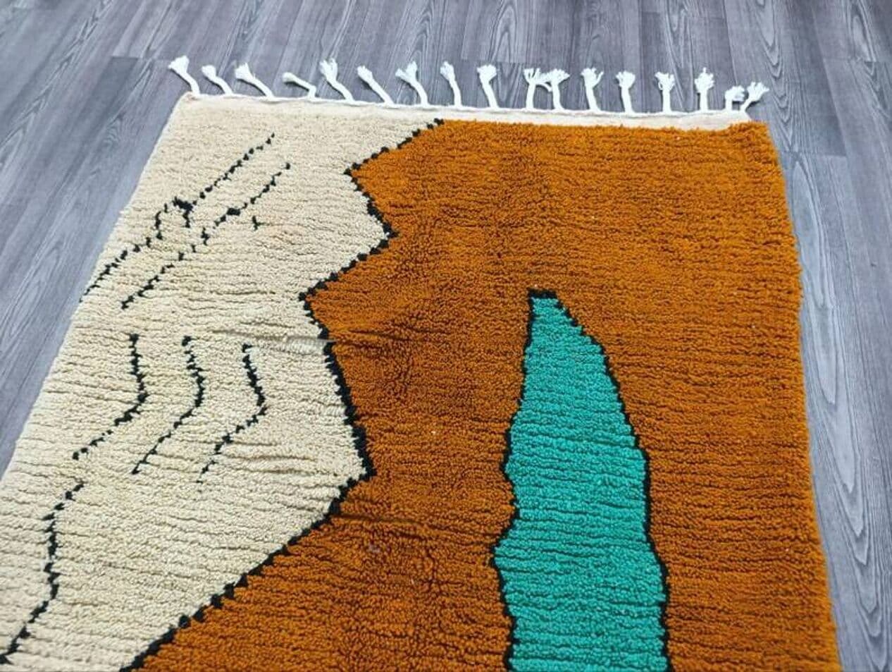 Ręcznie tkany dywan 140x260 cm, wełna, multikolor, Maroko - 199831