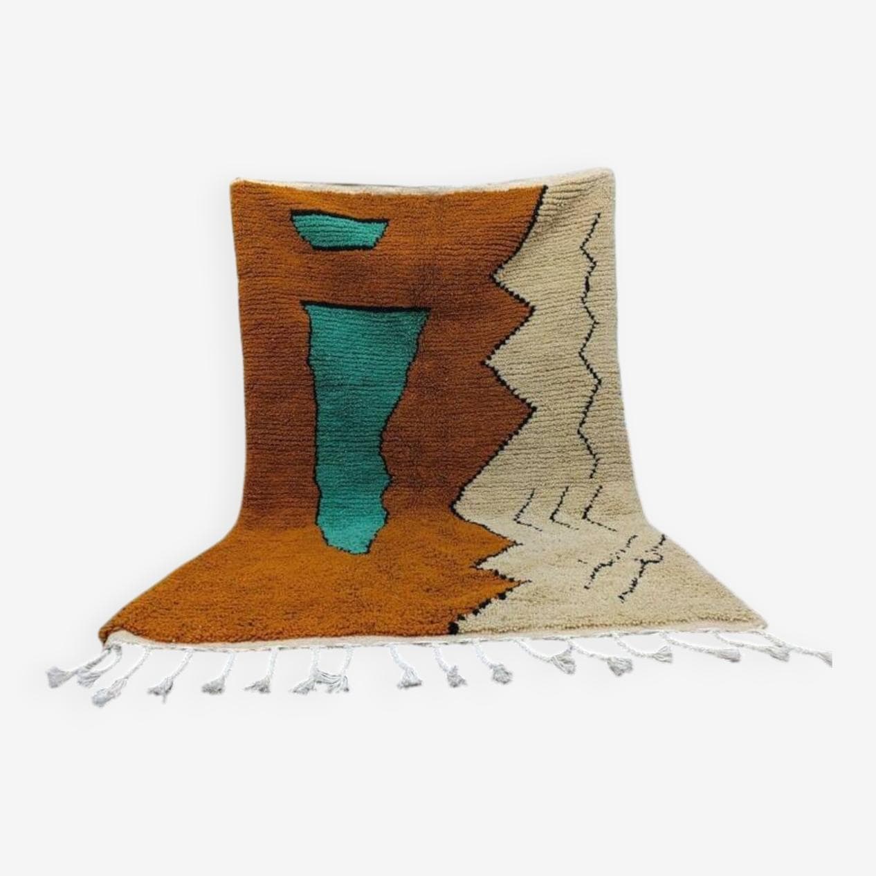 Ręcznie tkany dywan 140x260 cm, wełna, multikolor, Maroko - 199826