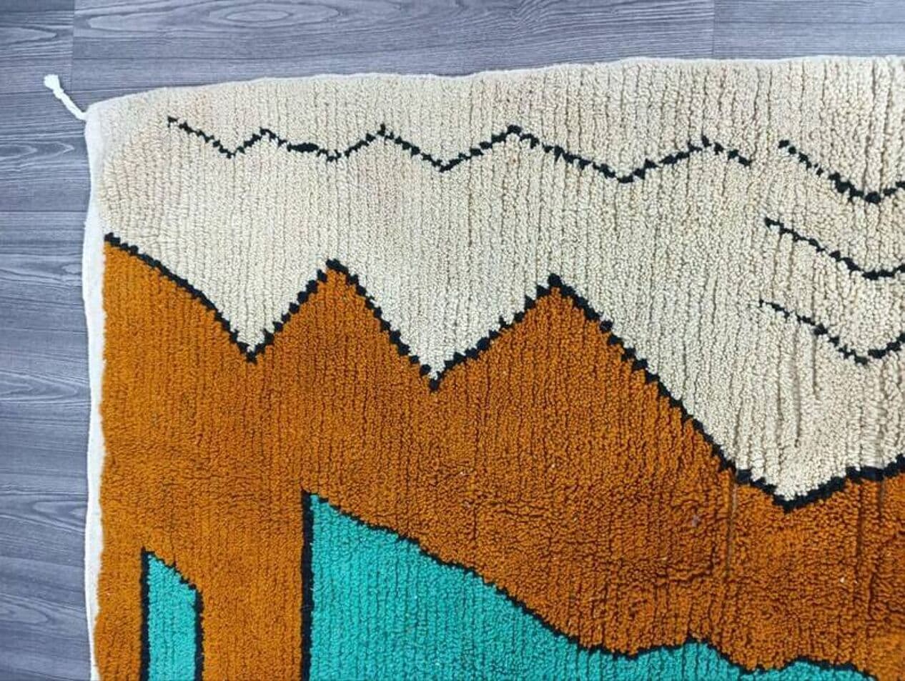 Ręcznie tkany dywan 140x260 cm, wełna, multikolor, Maroko - 199829