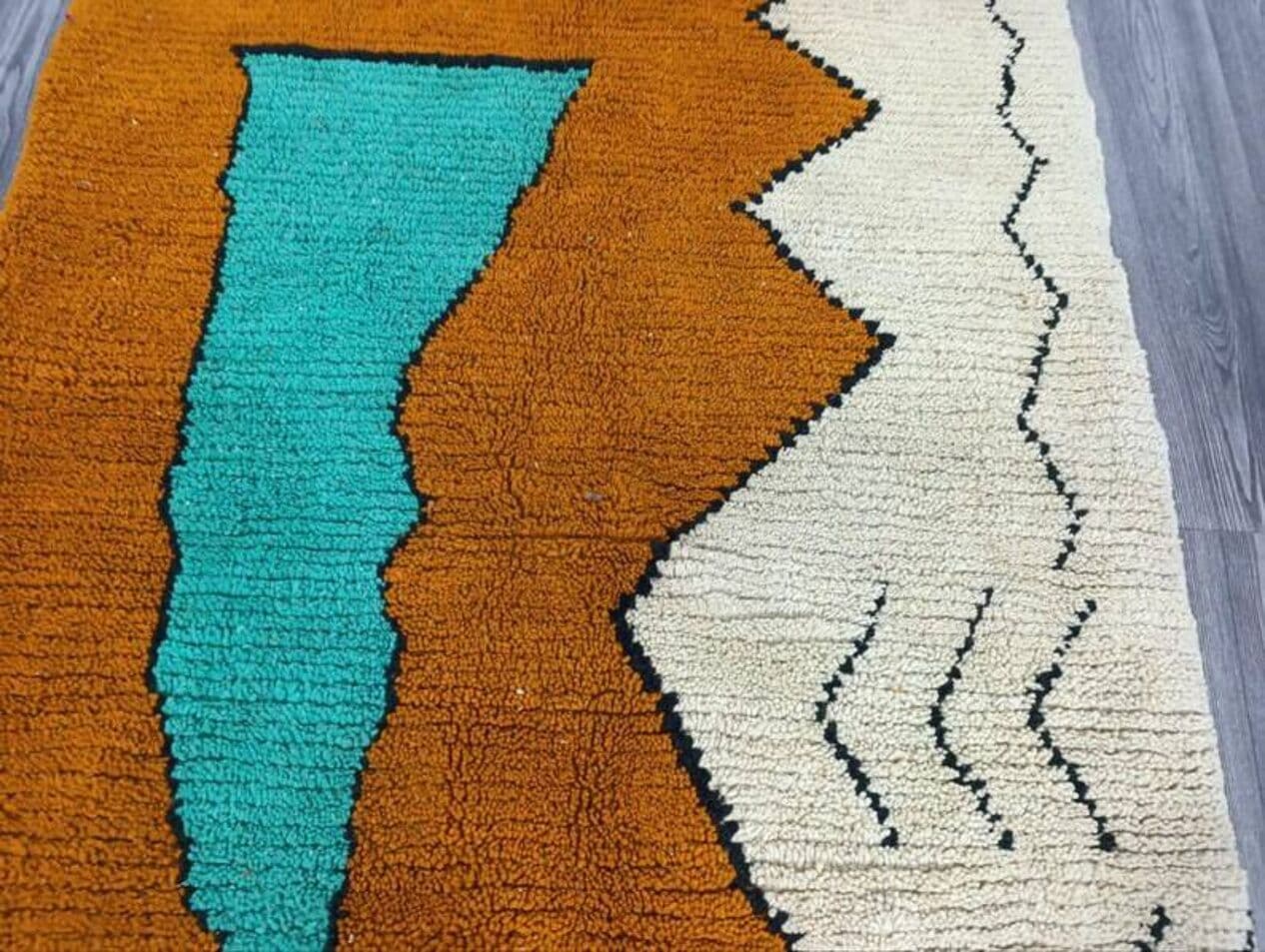 Ręcznie tkany dywan 140x260 cm, wełna, multikolor, Maroko - 199827