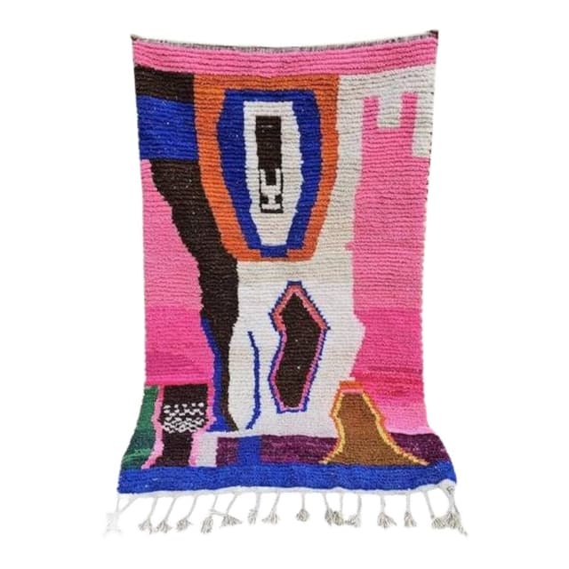 Ręcznie tkany dywan 150x250 cm, wełna, multikolor, Maroko - WYMIARY