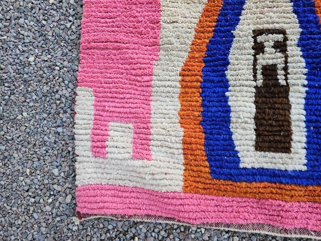 Ręcznie tkany dywan 150x250 cm, wełna, multikolor, Maroko - 199783