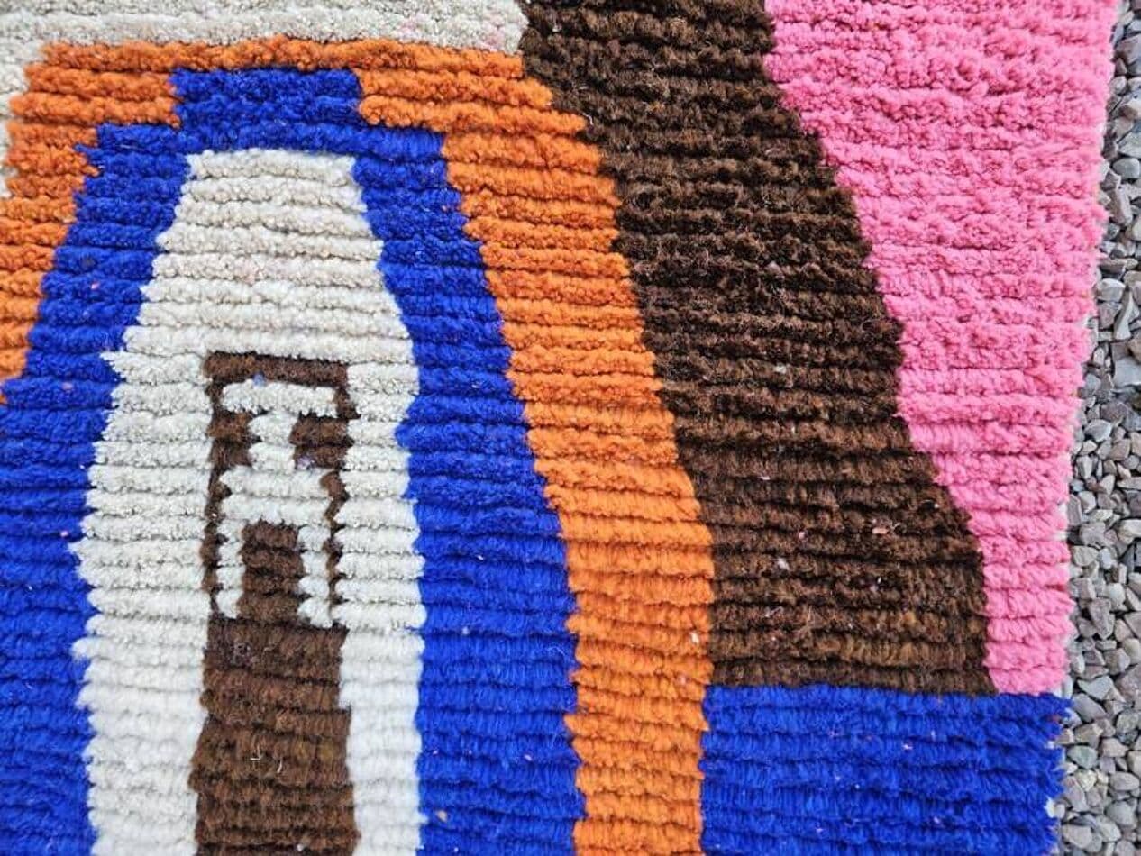 Ręcznie tkany dywan 150x250 cm, wełna, multikolor, Maroko - 199781