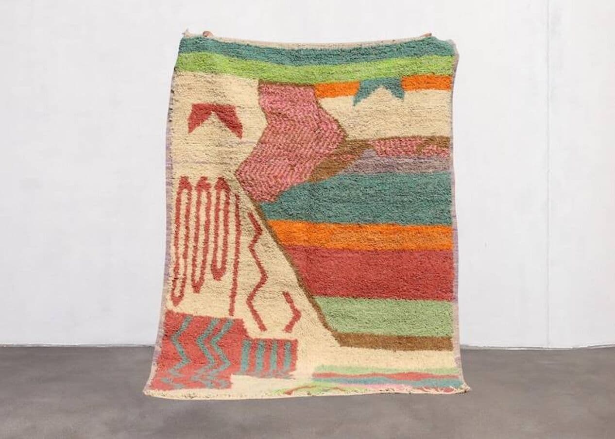 Ręcznie tkany dywan 140x260 cm, wełna, multikolor, Maroko - 199772