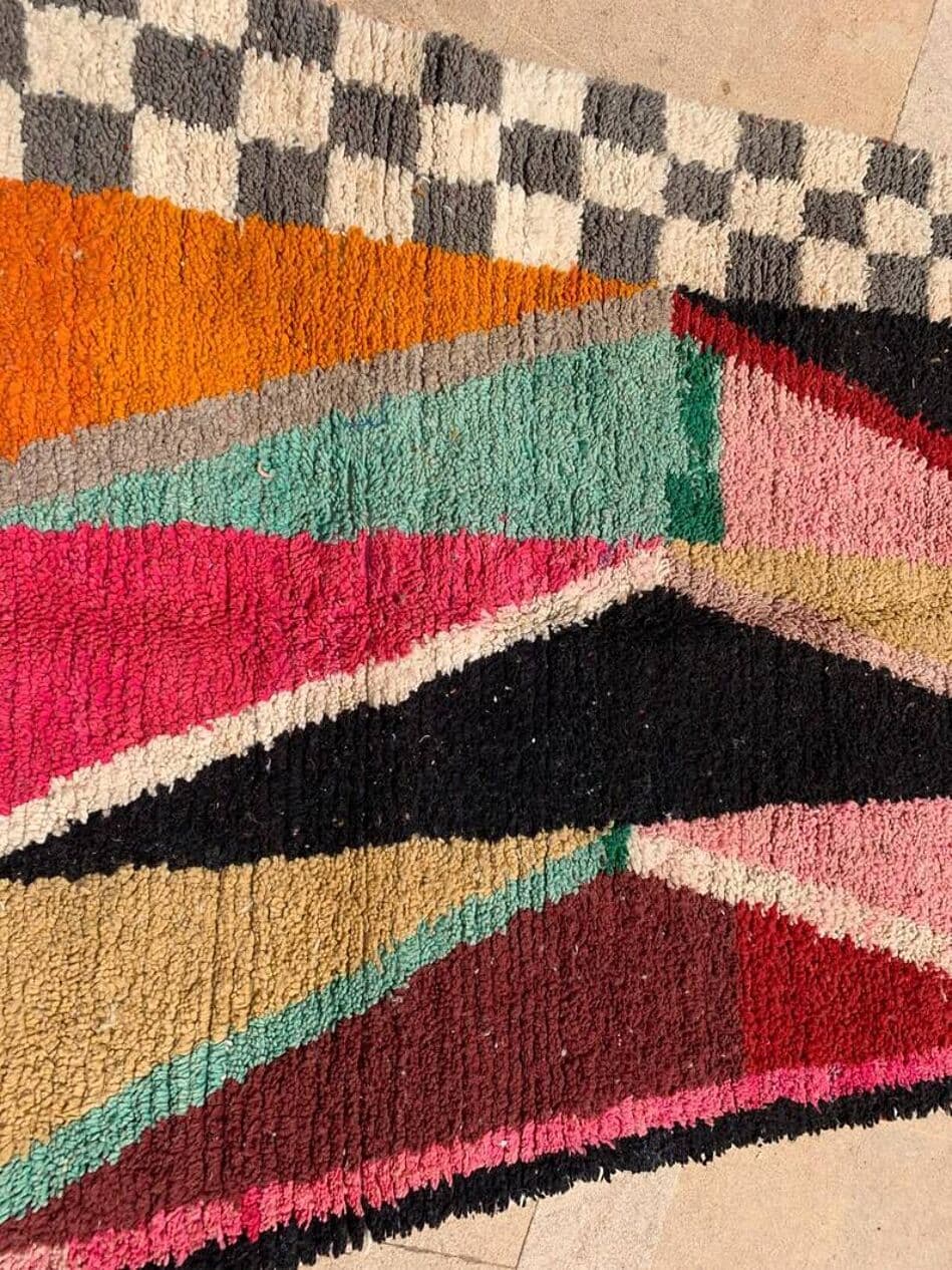 Handwoven rug 160x240 cm, wool, multicolour, Morocco - 199719