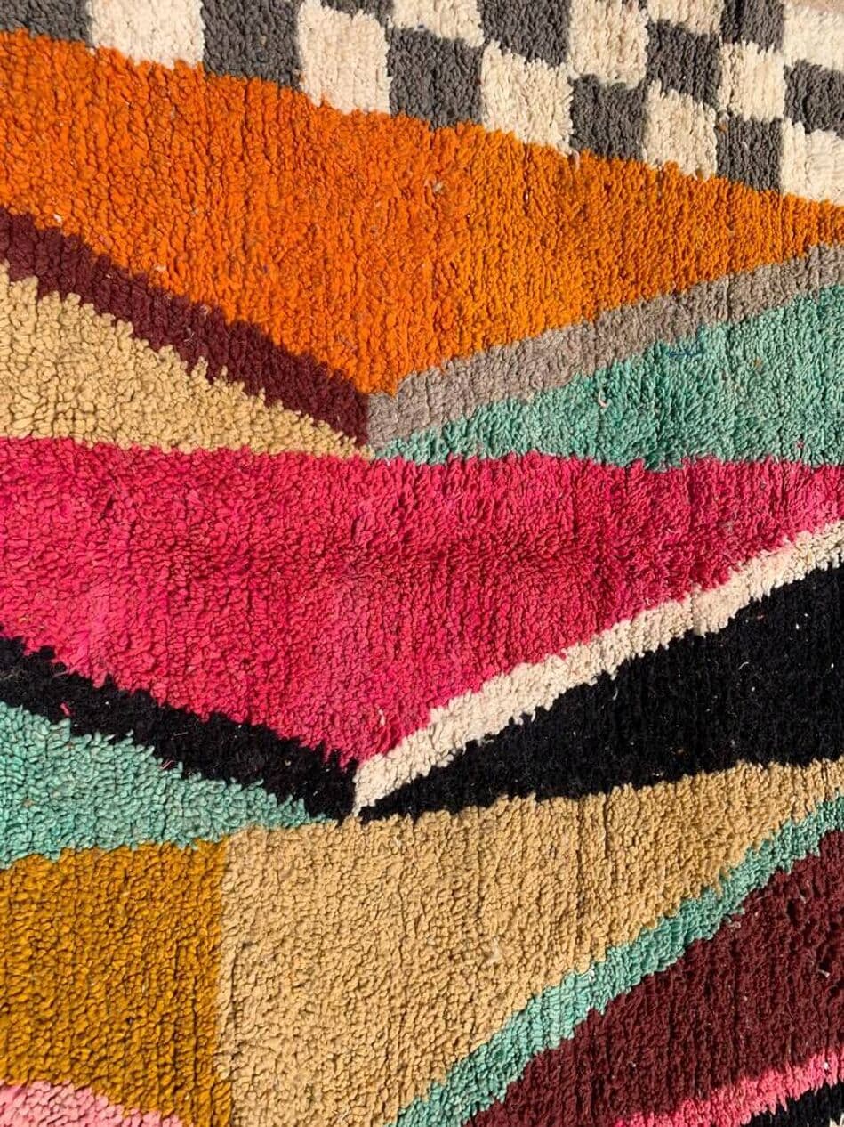 Handwoven rug 160x240 cm, wool, multicolour, Morocco - 199718