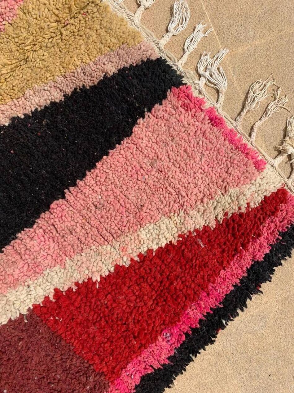 Handwoven rug 160x240 cm, wool, multicolour, Morocco - 199721