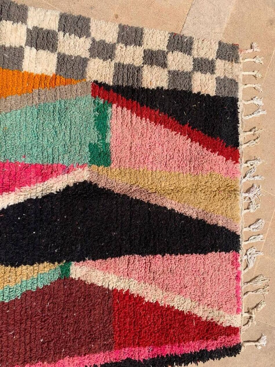 Handwoven rug 160x240 cm, wool, multicolour, Morocco - 199720