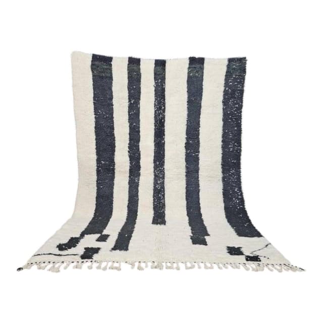 Ręcznie tkany dywan 150x250 cm, wełna, biały, czarny, Maroko - WYMIARY