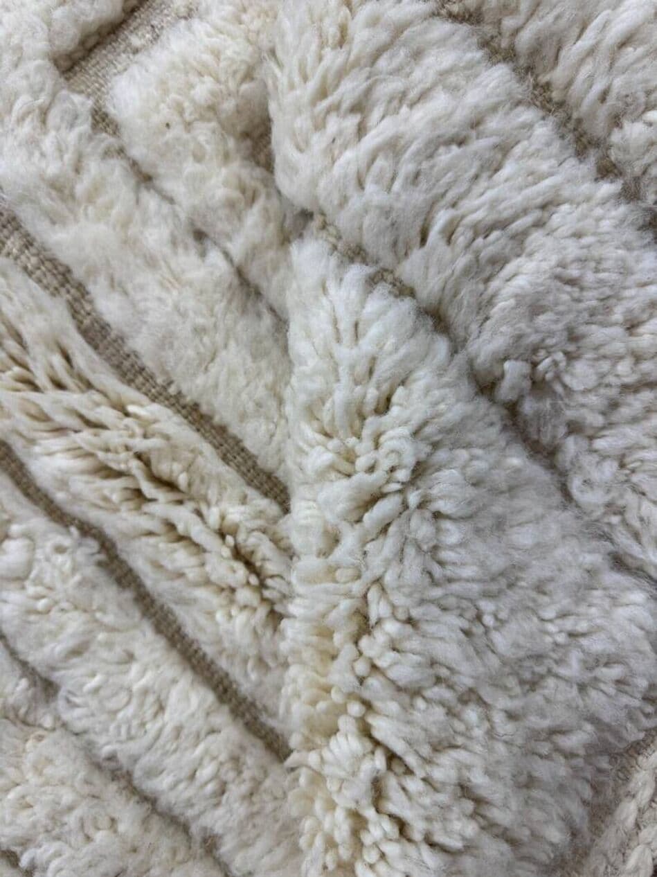 Handwoven rug 200x300 cm, wool, ivory, Morocco - 199373