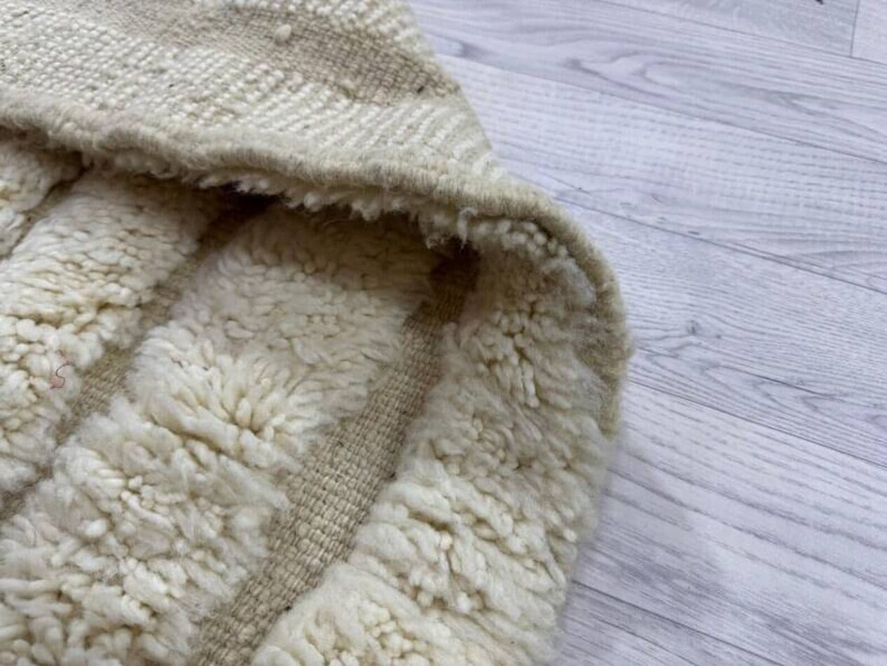 Handwoven rug 200x300 cm, wool, ivory, Morocco - 199374