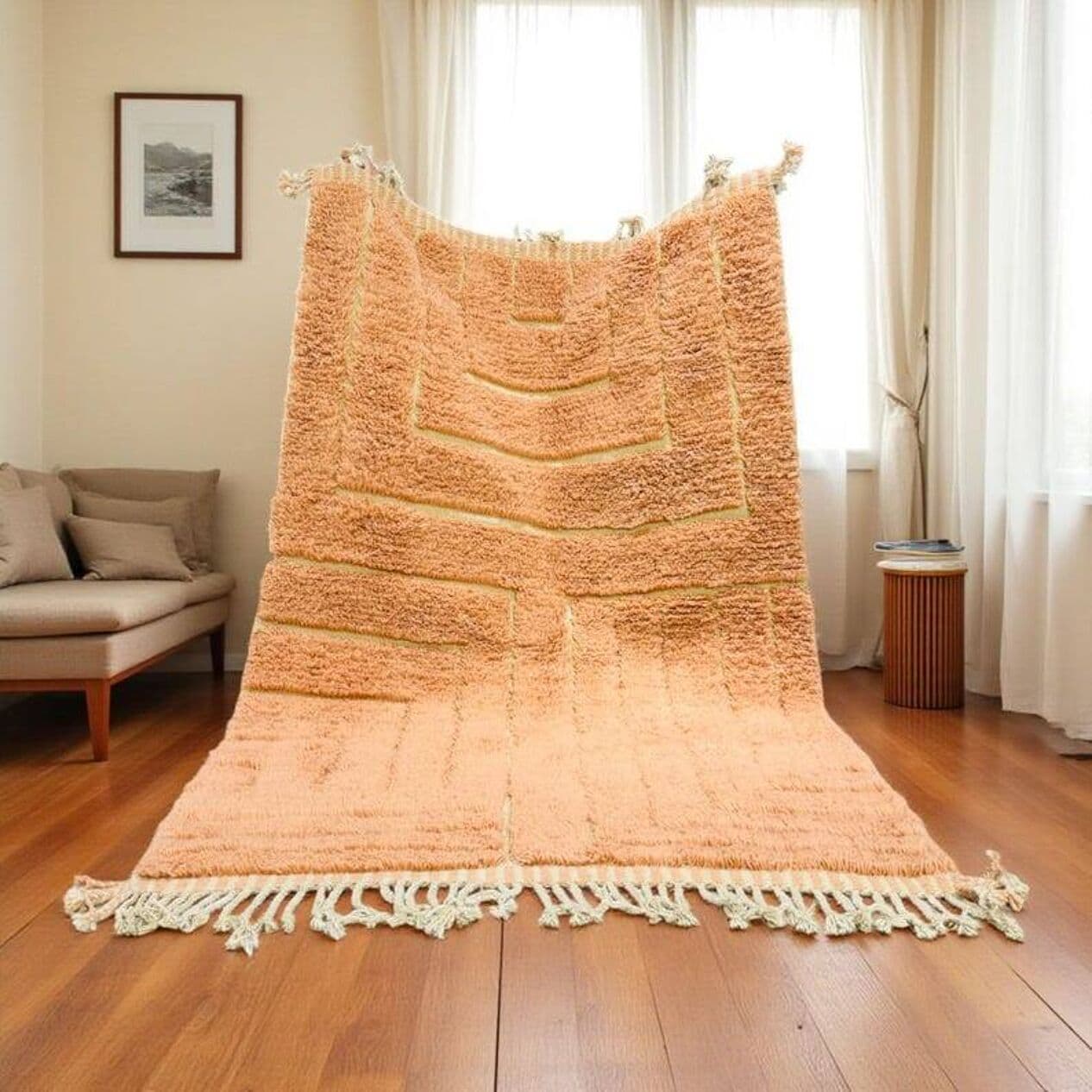 Ręcznie tkany dywan 200x300 cm, wełna, multikolor, Maroko - 199355