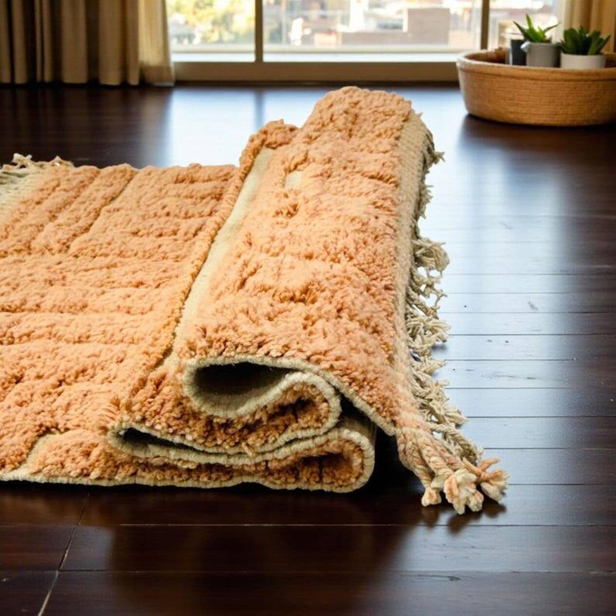 Ręcznie tkany dywan 200x300 cm, wełna, multikolor, Maroko - 199354