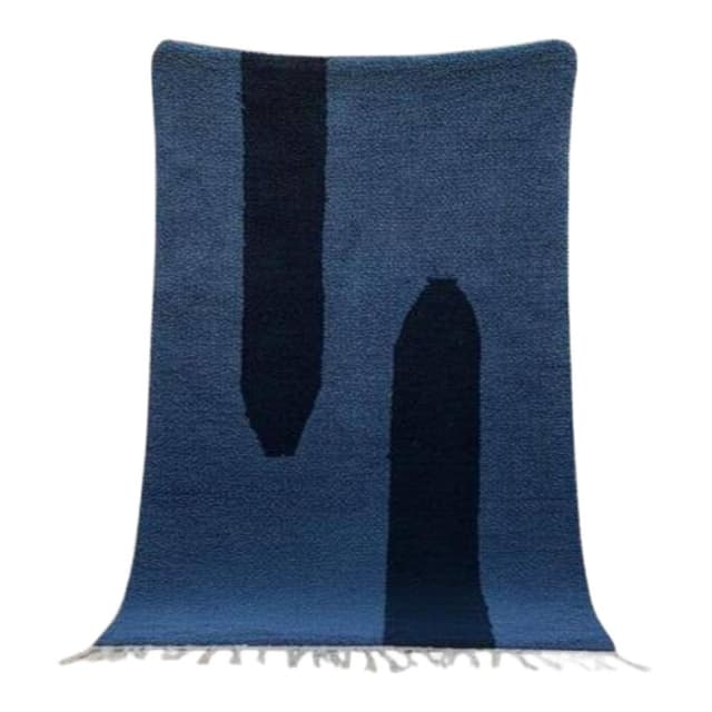 Ręcznie tkany dywan 200x300 cm, wełna, niebieski, Maroko - WYMIARY