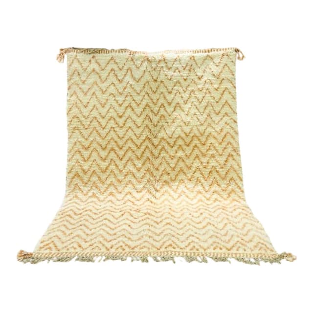 Ręcznie tkany dywan 250x150 cm, wełna, ecru, brązowy, Maroko - WYMIARY