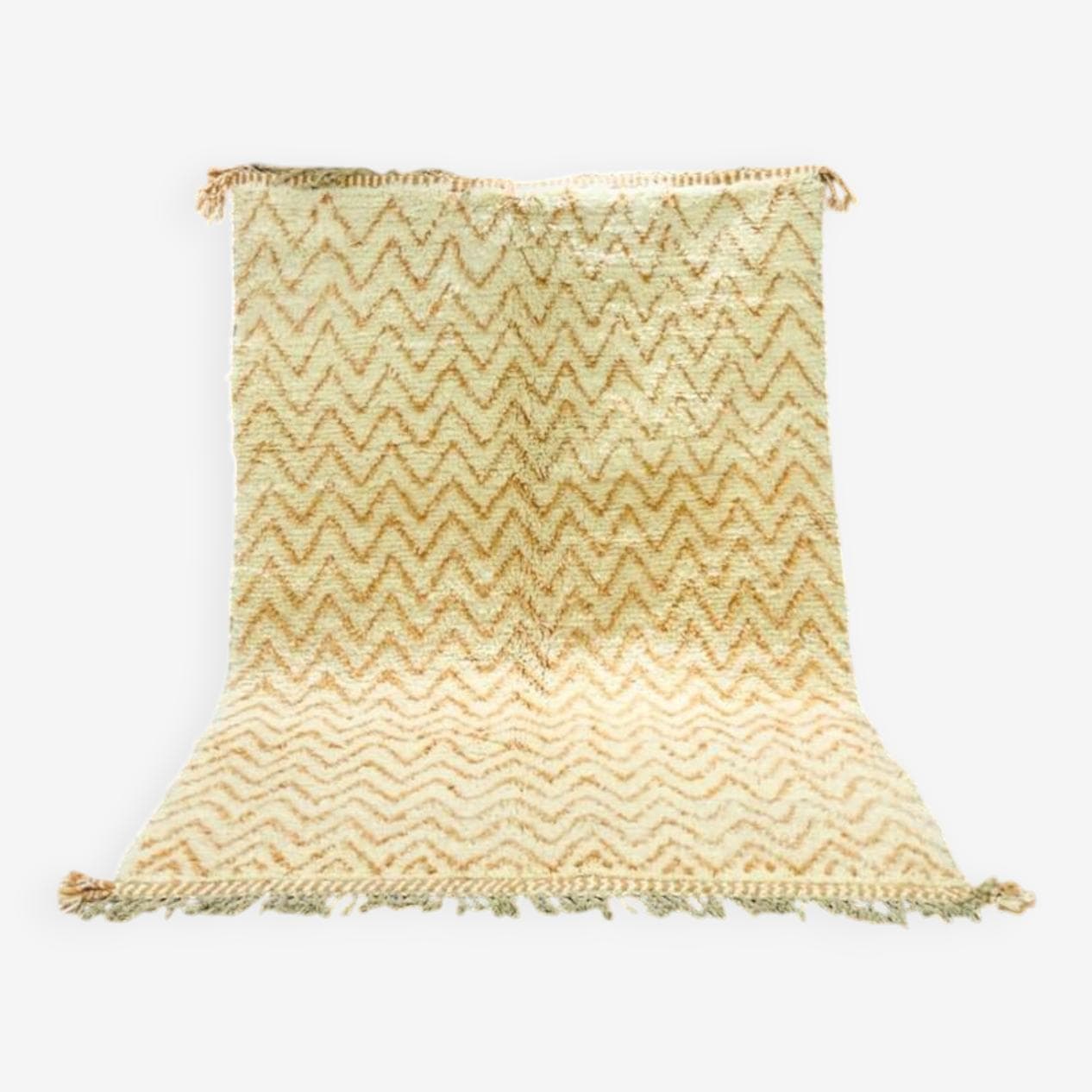 Ręcznie tkany dywan 250x150 cm, wełna, ecru, brązowy, Maroko - 199011