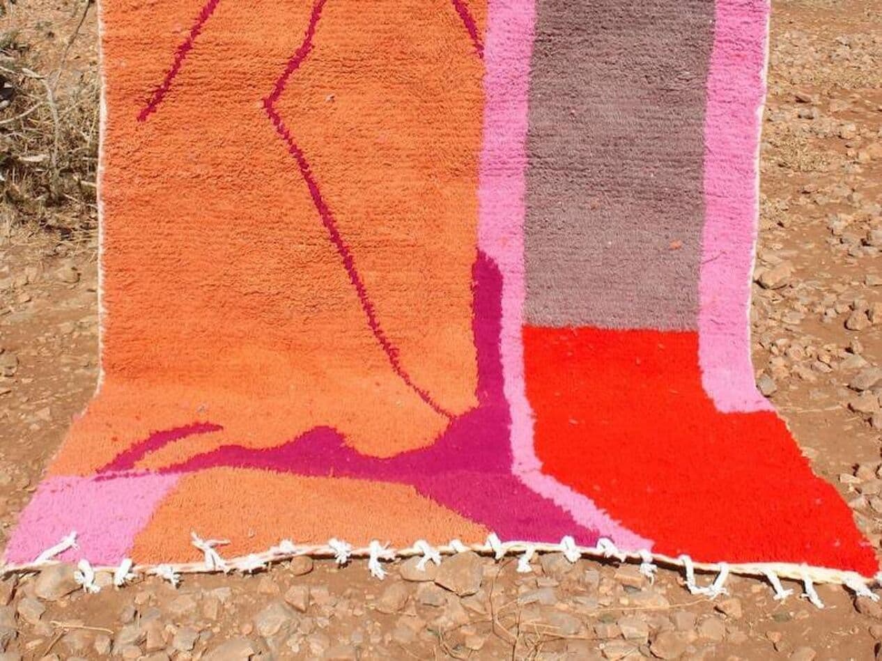 Ręcznie tkany dywan 200x300 cm, wełna, multikolor, Maroko - 198761