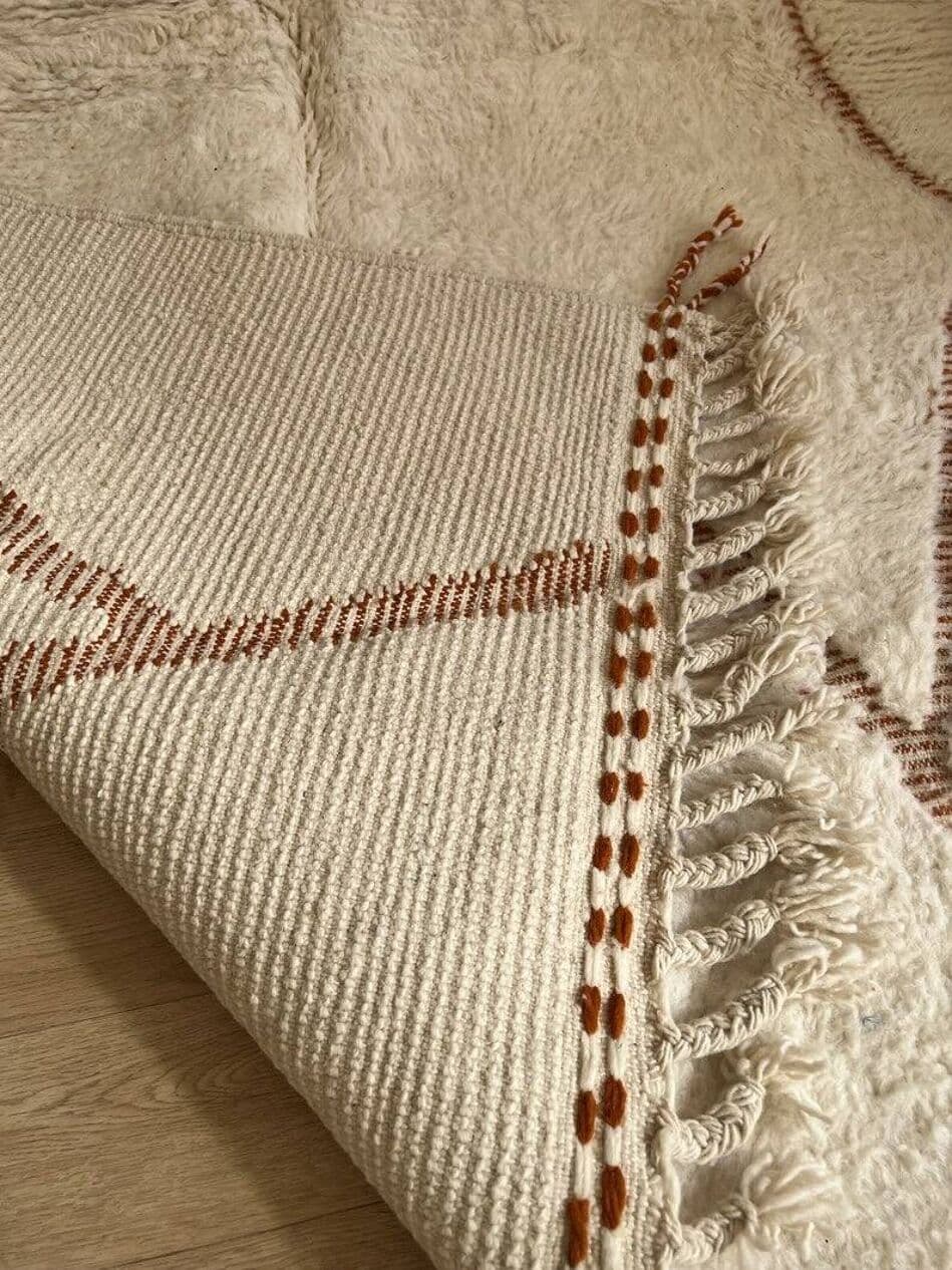 Ręcznie tkany dywan 250x150 cm, wełna, beżowy, Maroko - 198599