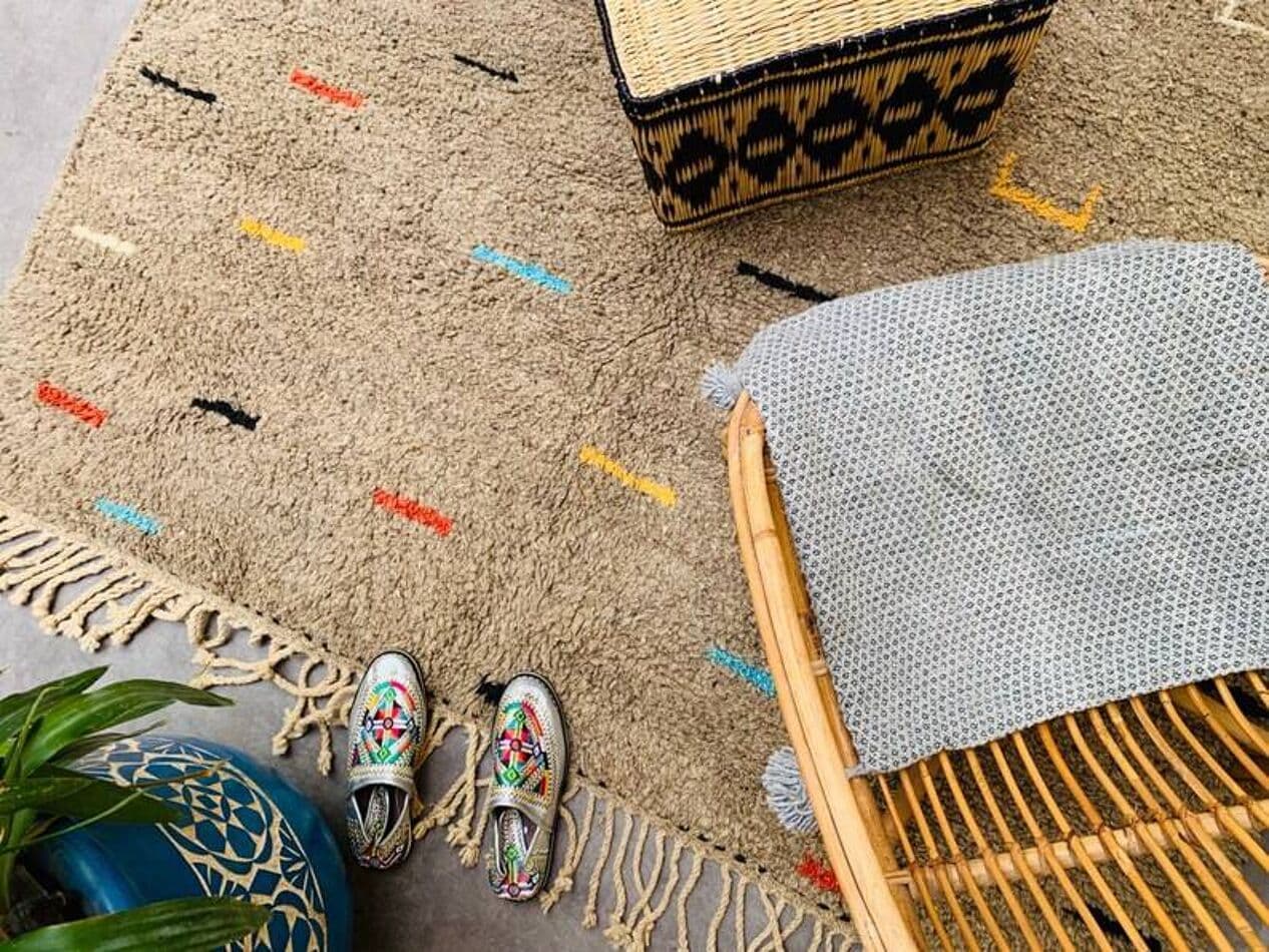 Ręcznie tkany dywan 240x160 cm, wełna, multikolor, Maroko - 198592