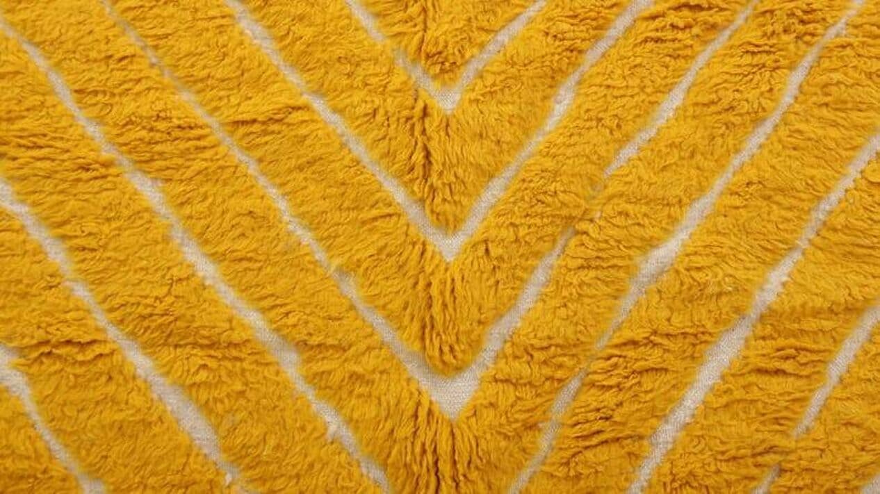 Ręcznie tkany dywan 250x150 cm, wełna, żółty, Maroko - 198526