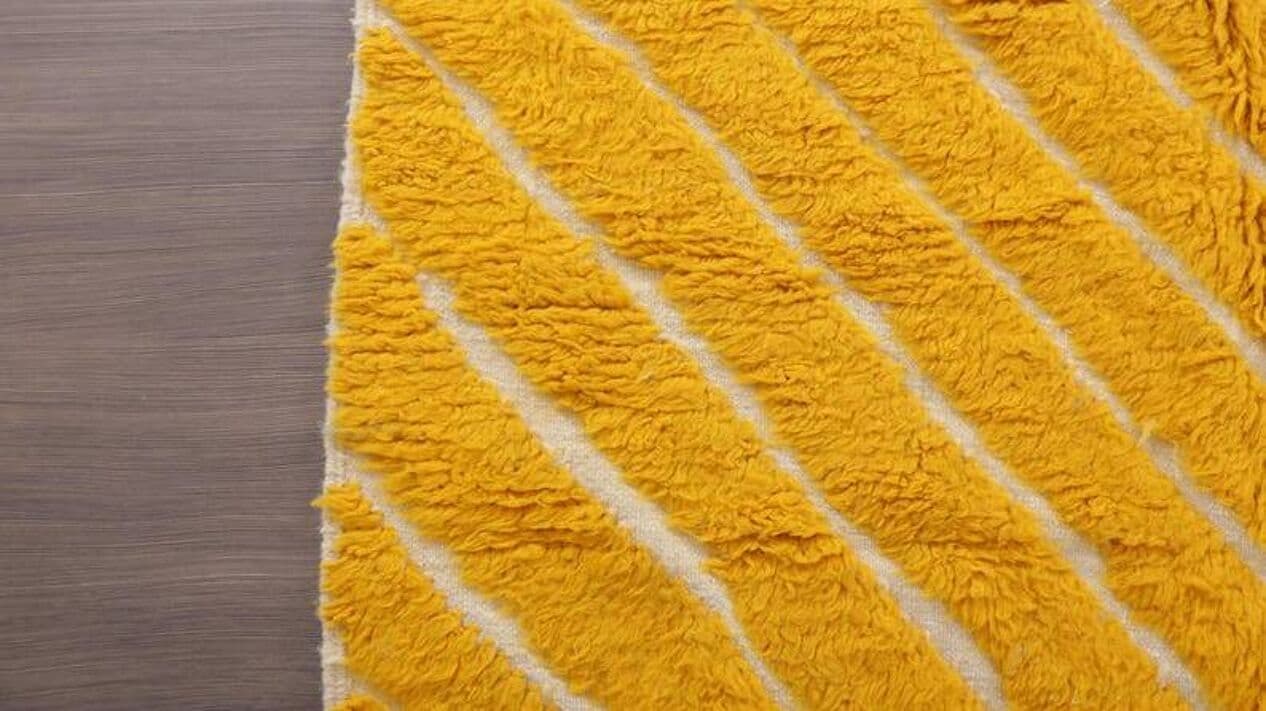 Ręcznie tkany dywan 250x150 cm, wełna, żółty, Maroko - 198525