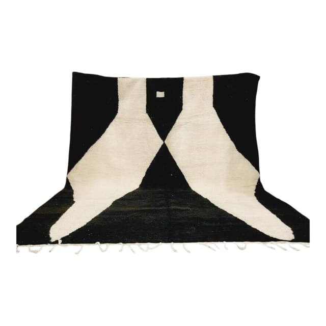 Ręcznie tkany dywan 200x300 cm, wełna, czarny, biały, Maroko - WYMIARY
