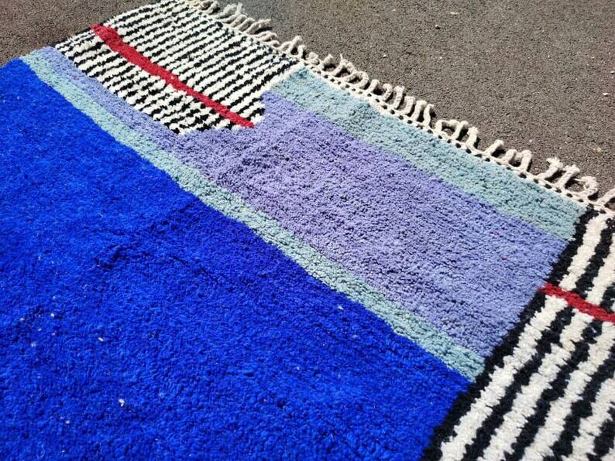 Ręcznie tkany dywan 200x300 cm, wełna, niebieski, Maroko - 201005