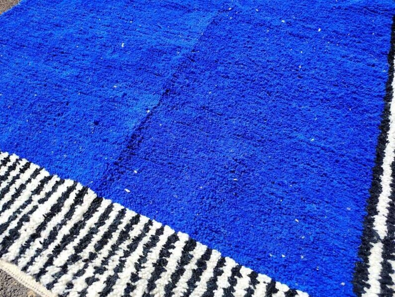 Ręcznie tkany dywan 200x300 cm, wełna, niebieski, Maroko - 201003