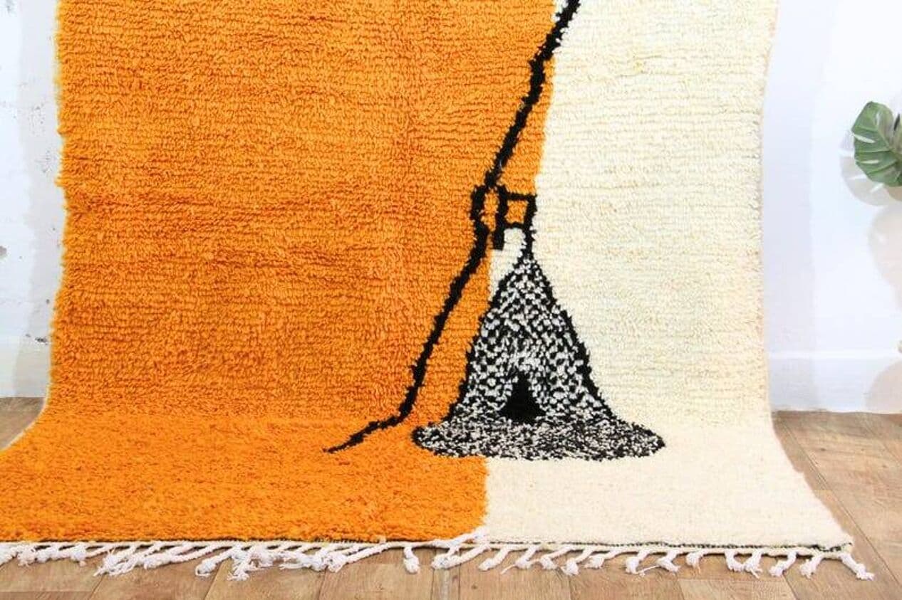 Ręcznie tkany dywan 250x150 cm, wełna, pomarańczowy, Maroko - 200930