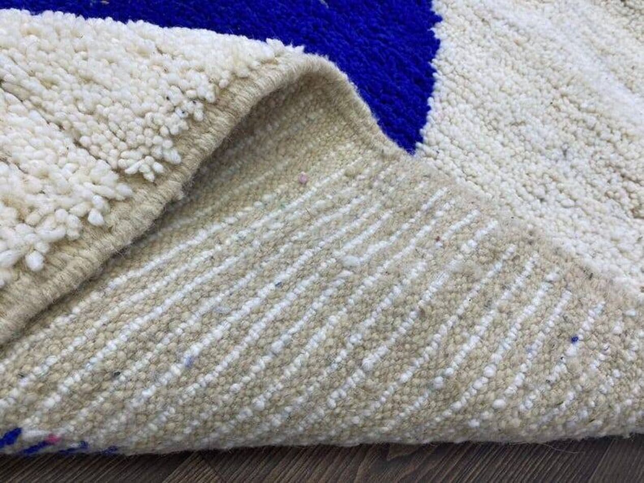 Ręcznie tkany dywan 200x300 cm, wełna, biały, niebieski, Maroko - 200883