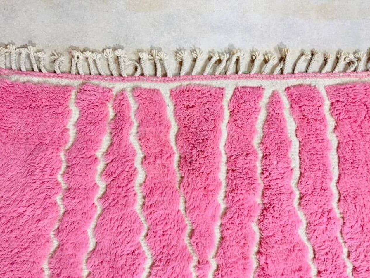 Ręcznie tkany dywan 250x150 cm, wełna, różowy, Maroko - 200773