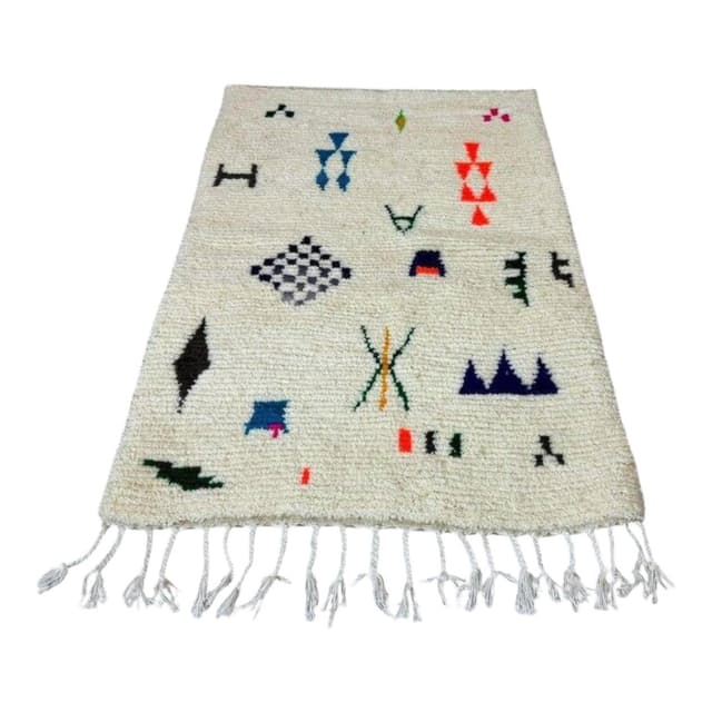 Ręcznie tkany dywan 250x150 cm, wełna, multikolor, Maroko - WYMIARY